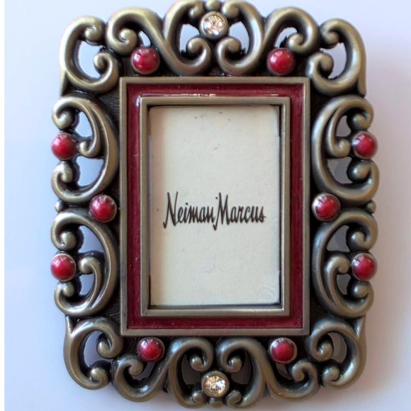 Jay Strongwater Neiman Marcus Jeweled Mini Picture Frame Clip Stand - Picture 1 of 4